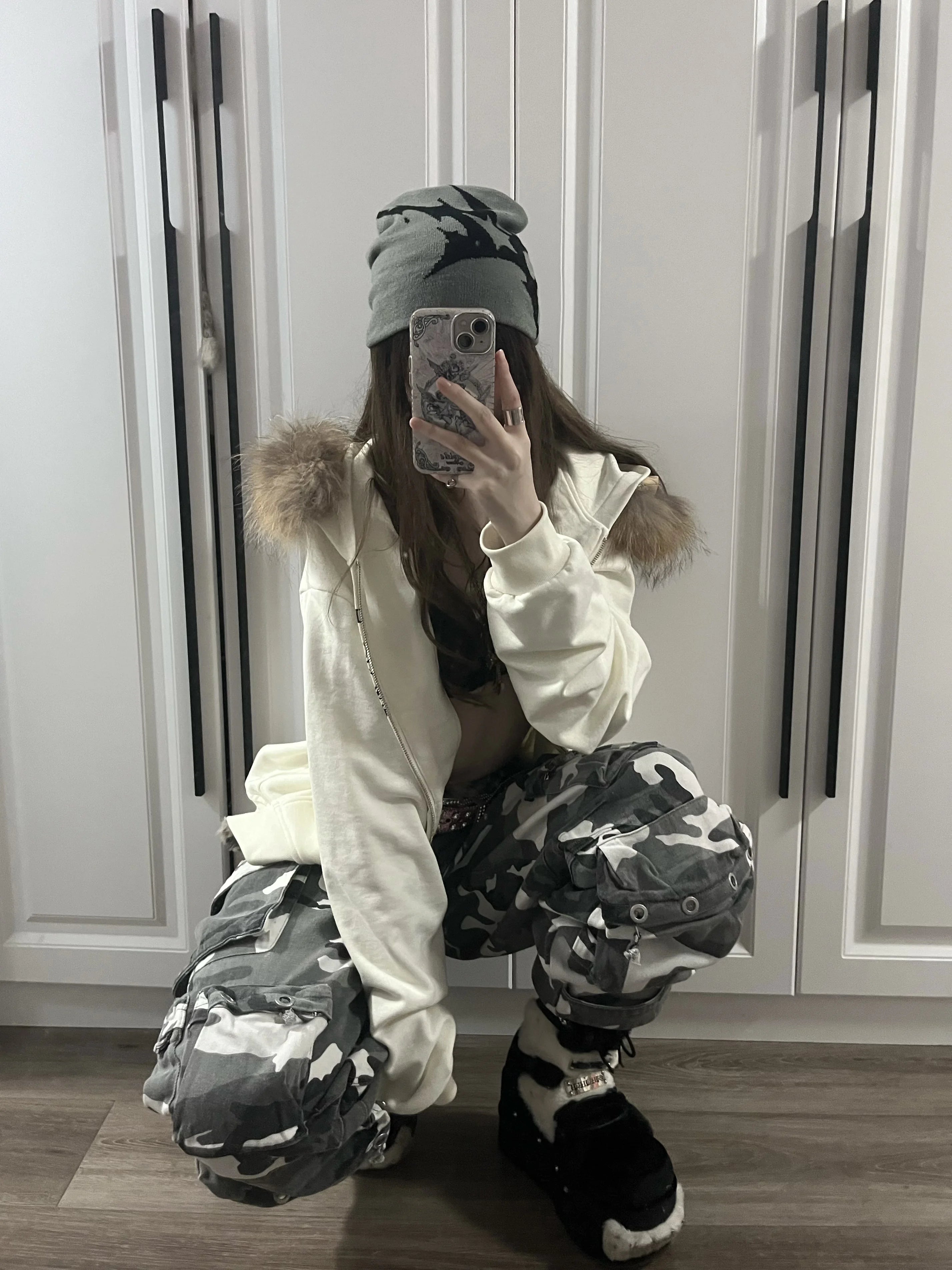 Women Hat Knitting Beanies Goth Star Caps Men Y2k Streetwear Winter Fashion Pullover Kpop Harajuku Vintage Warm Hip Hop Unisex