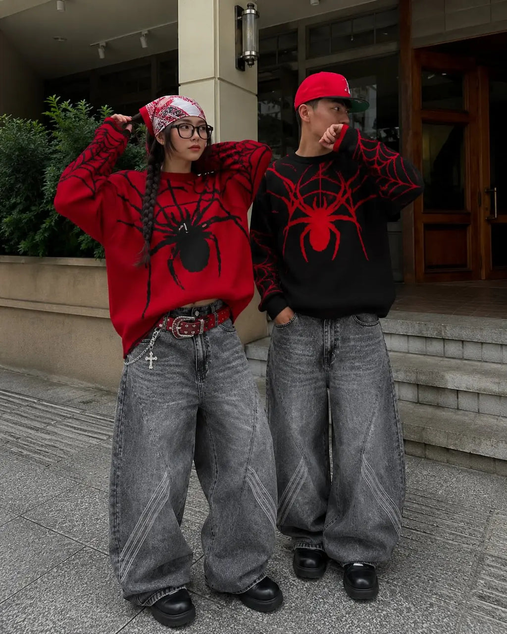Streetwear Vintage Spider Hole Sweater Women Men Knit Pullover Oversized Y2k Harajuku Hip Hop Pullover Sweaters Clothing