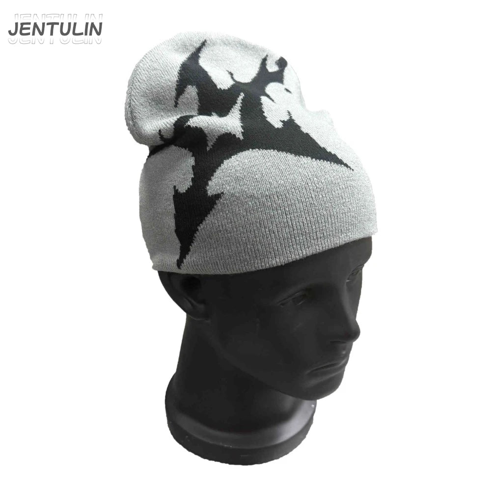 Women Hat Knitting Beanies Goth Star Caps Men Y2k Streetwear Winter Fashion Pullover Kpop Harajuku Vintage Warm Hip Hop Unisex
