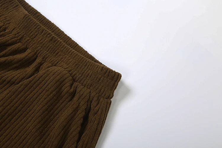Weird Puss Y2K Casual Wide-Leg Pants Women Autumn Loose Simple Basic Pocket High Waist Trousers Corduroy Streetwear Long Bottoms