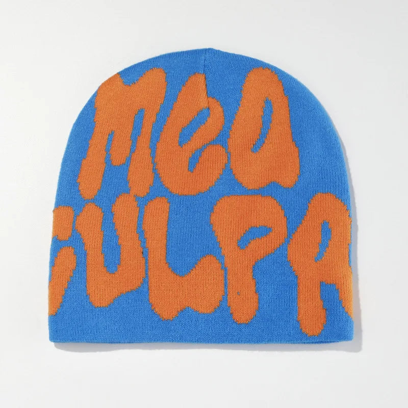 2025 New Knitting Beanies Hat Men Women Paragraph Quality Cap Mea Culpa Y2k Warm Fashion Hundred Take Cold Cap for Women Hats