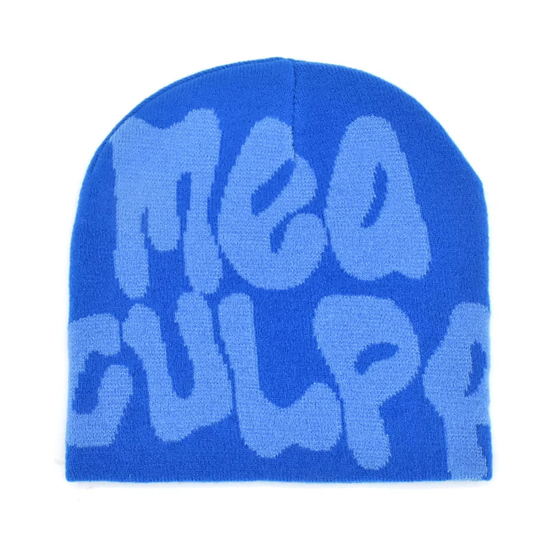 2025 New Knitting Beanies Hat Men Women Paragraph Quality Cap Mea Culpa Y2k Warm Fashion Hundred Take Cold Cap for Women Hats