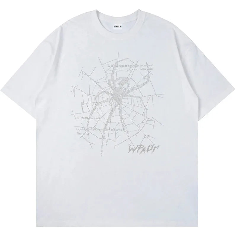 Summer Men's Punk Women Loose Print Vintage Graphic T-Shirt Unisex Casual Hip Hop Short Sleeve Cotton Tops