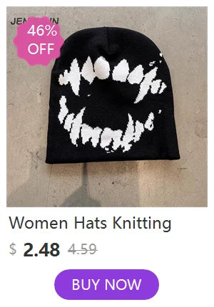 Women Hat Knitting Beanies Goth Star Caps Men Y2k Streetwear Winter Fashion Pullover Kpop Harajuku Vintage Warm Hip Hop Unisex