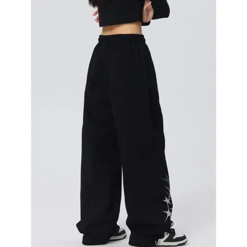 High Waist Loose Drapey Wide Leg Casual Sport Pants American Hip Hop Dancing Pants Jazz Dance Long Pants Women's Comfortable