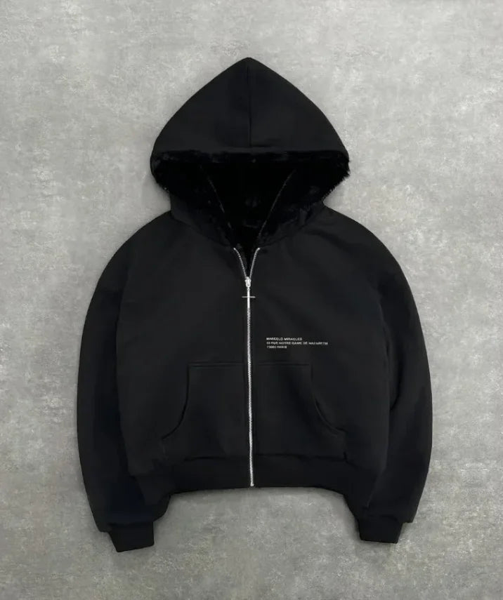 Harajuku Plum Tree Embroidered Oversized Pink Zipper Hoodies For Men and Women Y2K New Gothic Fashion Retro Street Sweatshirts