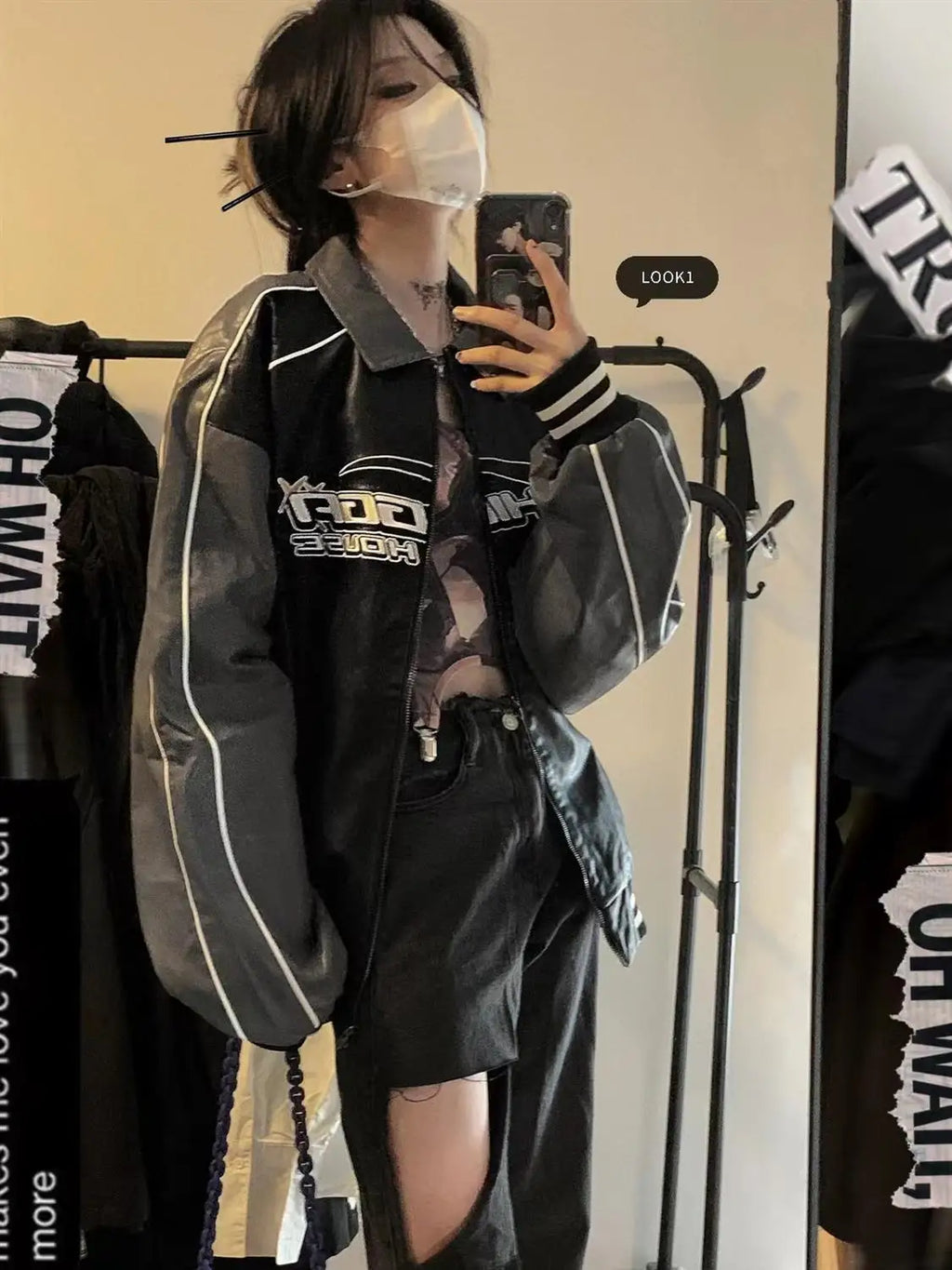 American Embroidery Color Matching Motorcycle PU Leather Jacket Couple Loose Casual High Street Jackets Overcoat Male Clothes