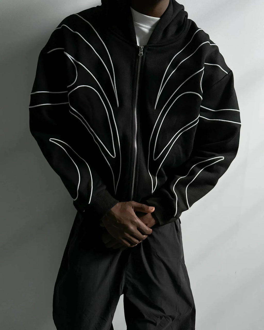 2026 American Style Oversized Embroidered Hoodie Mens Womens Street Hip Hop Unique Double Zipper Design Casual Sweatshirt