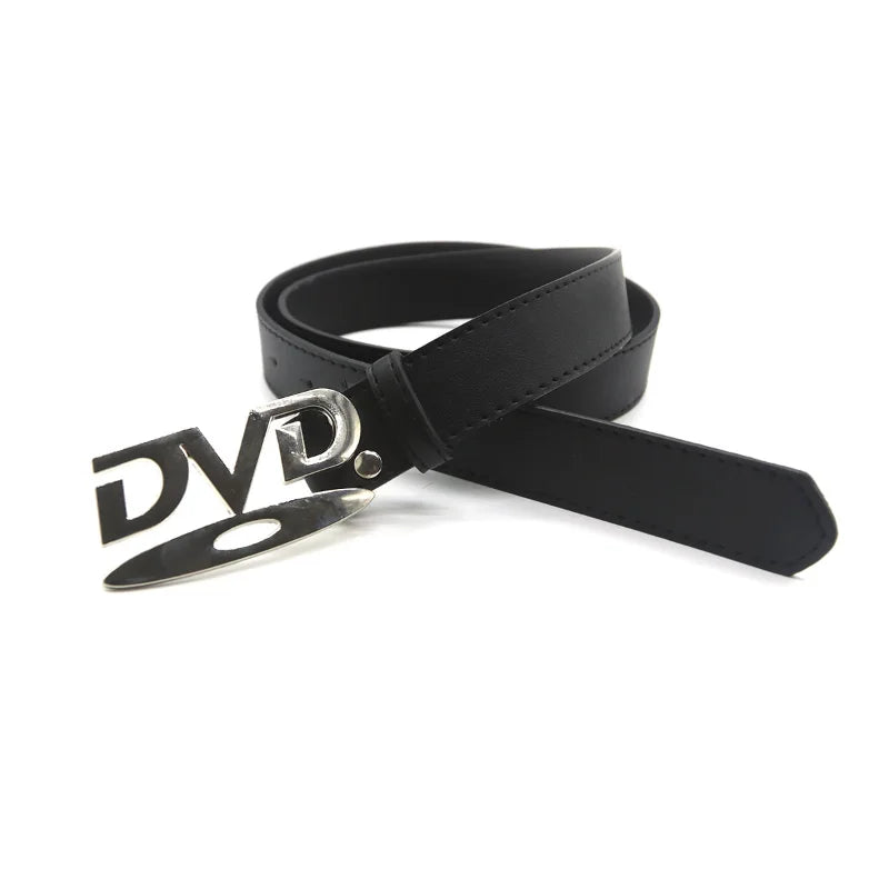 Fashionable Women's Belt Hip-Hop Y2K Belt DVD Buckle Niche Belt Retro Design Women's Sensual Beltche Belt Jeans Decoration