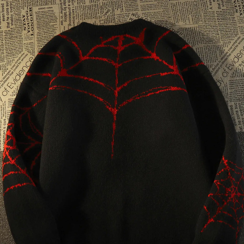 Streetwear Vintage Spider Hole Sweater Women Men Knit Pullover Oversized Y2k Harajuku Hip Hop Pullover Sweaters Clothing