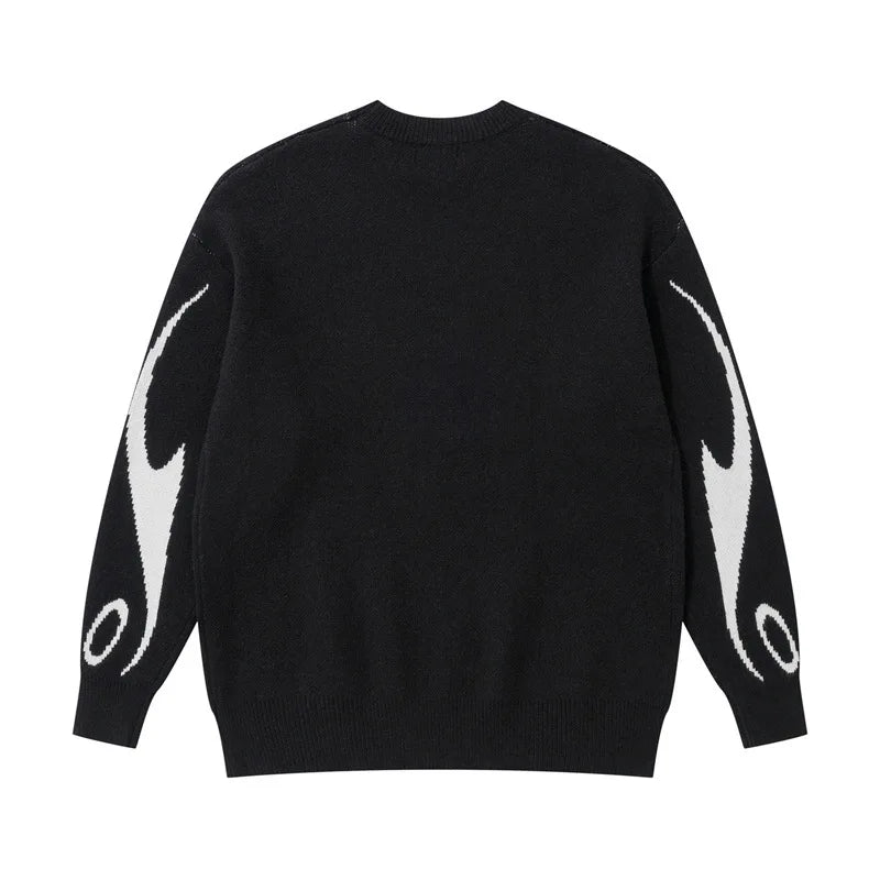 Casual Commuter Style Oversized round Neck Knitwear Women's Pullover Sweater Geometric Pattern Long Sleeve Comfortable Leisure
