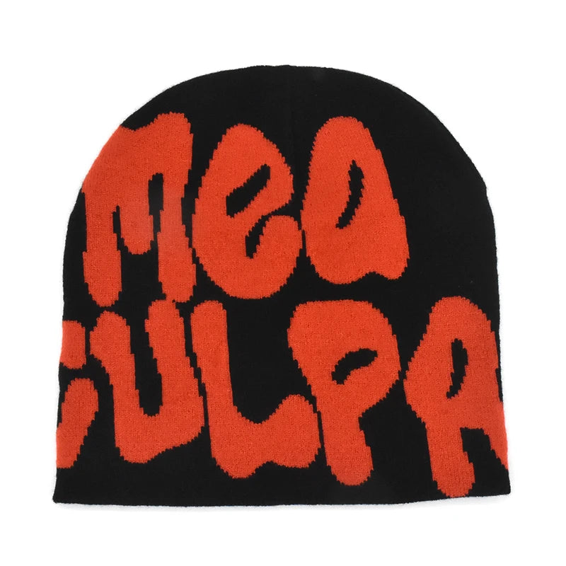 2025 New Knitting Beanies Hat Men Women Paragraph Quality Cap Mea Culpa Y2k Warm Fashion Hundred Take Cold Cap for Women Hats