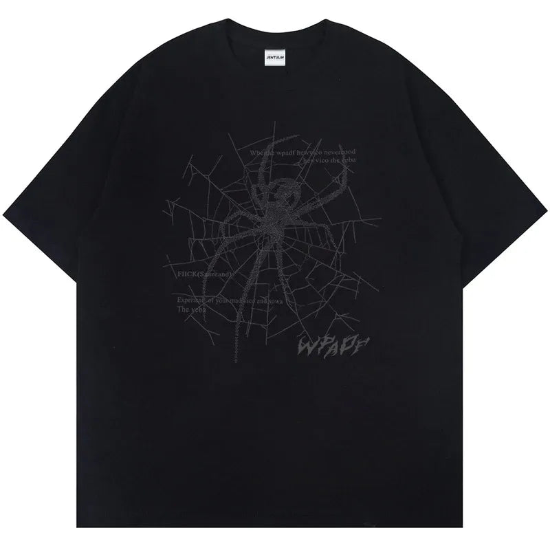 Summer Men's Punk Women Loose Print Vintage Graphic T-Shirt Unisex Casual Hip Hop Short Sleeve Cotton Tops