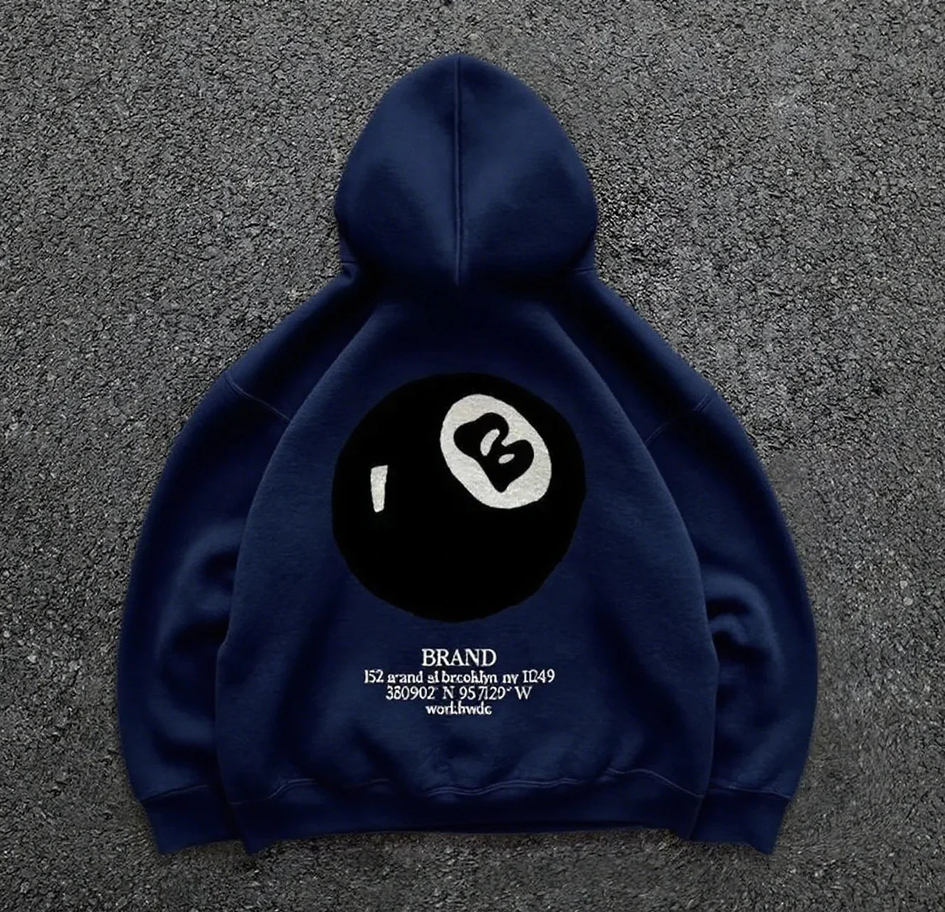 New billiard print street autumn and winter warm hooded sportswear, soft casual top, high-quality comfortable clothing