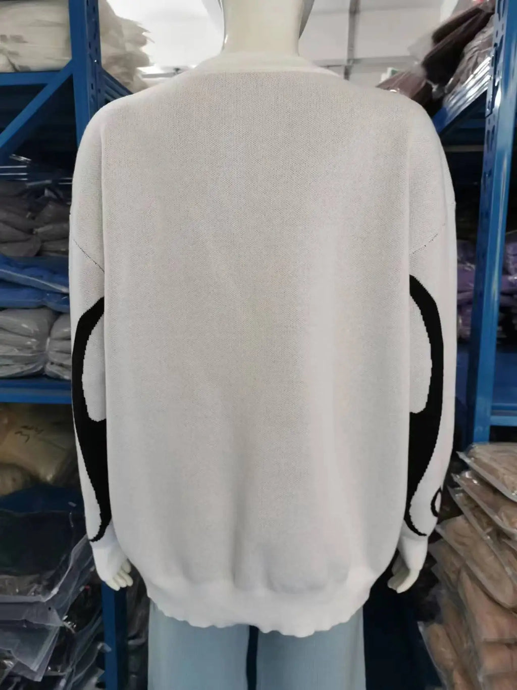 Casual Commuter Style Oversized round Neck Knitwear Women's Pullover Sweater Geometric Pattern Long Sleeve Comfortable Leisure
