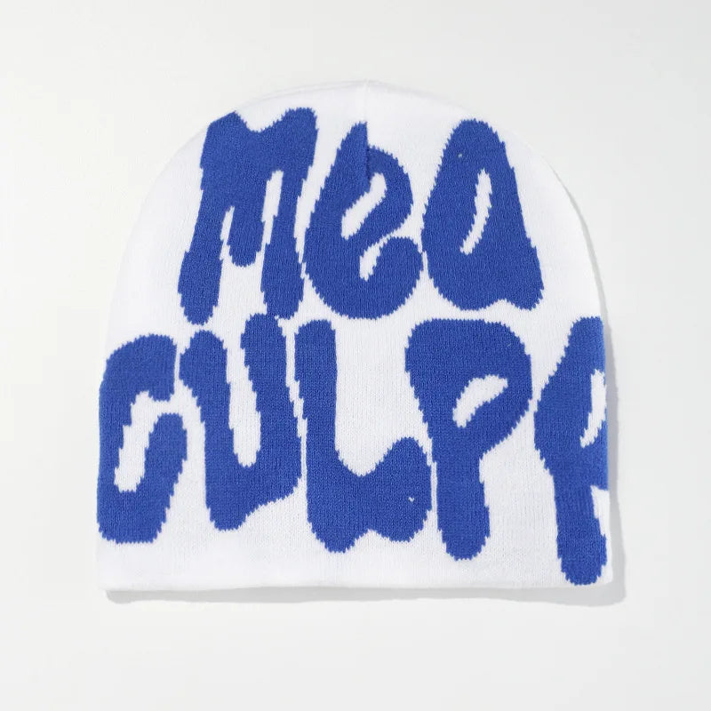 2025 New Knitting Beanies Hat Men Women Paragraph Quality Cap Mea Culpa Y2k Warm Fashion Hundred Take Cold Cap for Women Hats