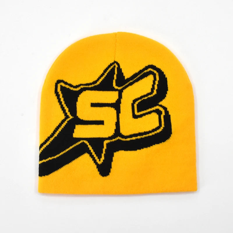 New Beanie Wool Cap Y2K Women Men Winter Autumn Warm Knitted Bonnet Cap Soft Wool Skullies Beanies SC Printing Caps Boys Gifts