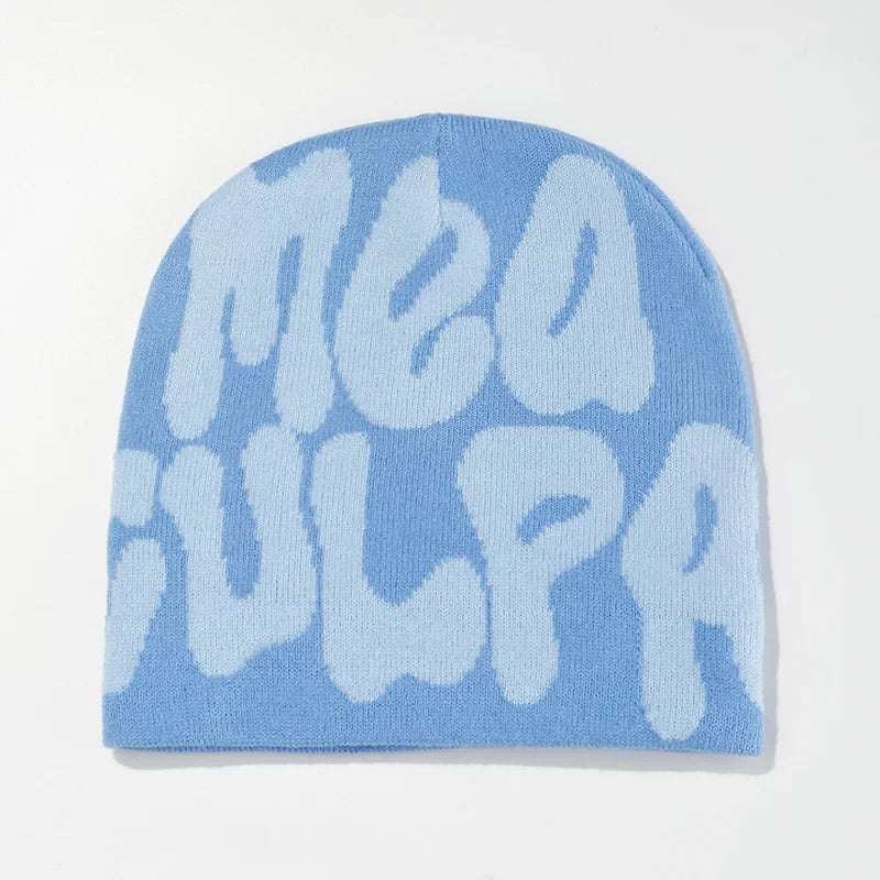 2025 New Knitting Beanies Hat Men Women Paragraph Quality Cap Mea Culpa Y2k Warm Fashion Hundred Take Cold Cap for Women Hats
