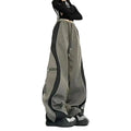 Y2K Line Design Pant Women Drawstring Pockets Wide Leg Chic Punk Pants Baggy Striped Sports Sweatpants Parachute Jogger Trousers