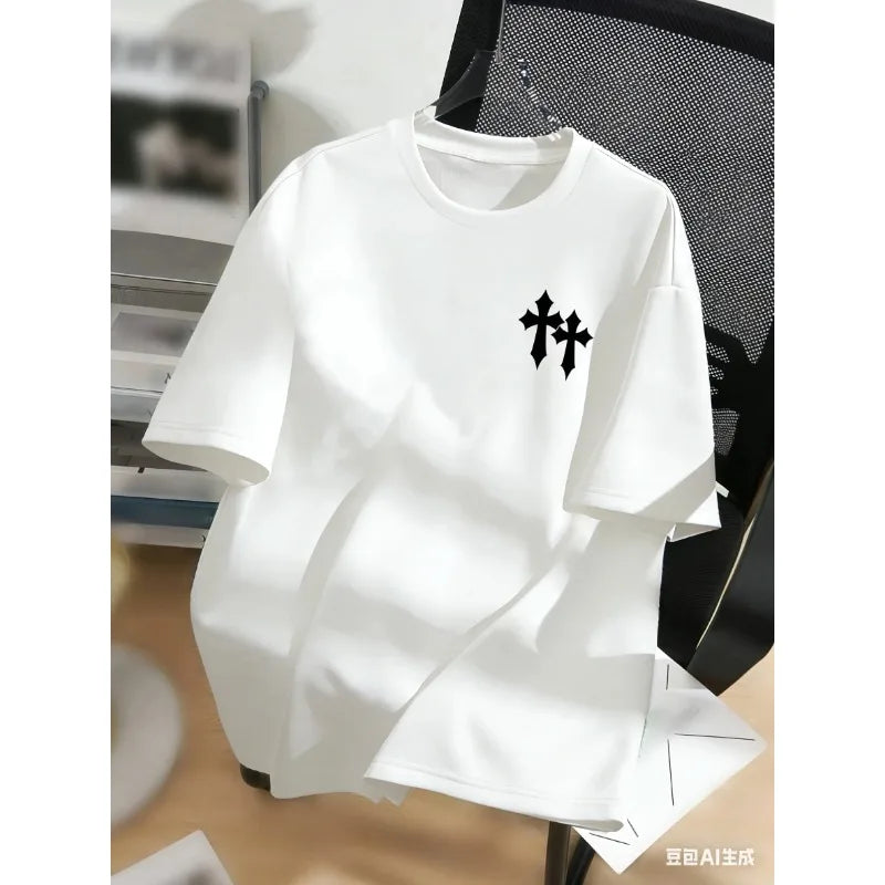 2026 new men's and women's cotton T-shirts, printed with religious patterns, round neck casual printed tops