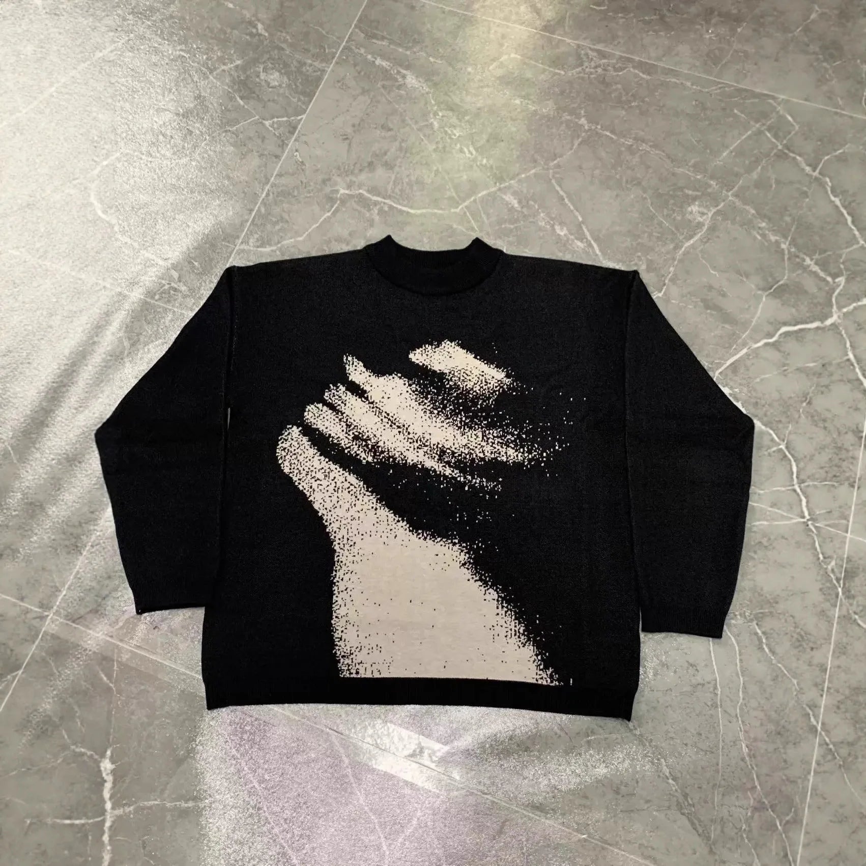 Casual Commuter Style Oversized round Neck Knitwear Women's Pullover Sweater Geometric Pattern Long Sleeve Comfortable Leisure