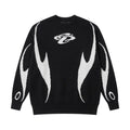 Casual Commuter Style Oversized round Neck Knitwear Women's Pullover Sweater Geometric Pattern Long Sleeve Comfortable Leisure