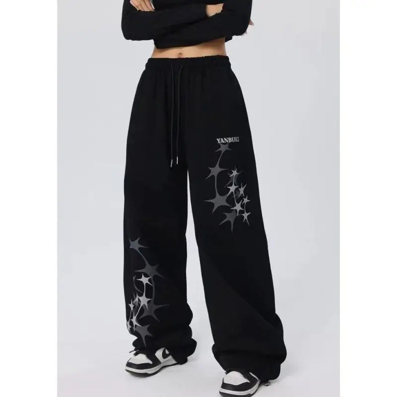 High Waist Loose Drapey Wide Leg Casual Sport Pants American Hip Hop Dancing Pants Jazz Dance Long Pants Women's Comfortable