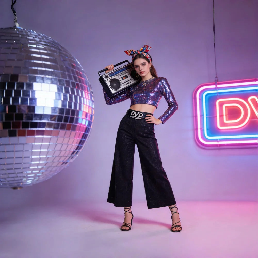 Fashionable Women's Belt Hip-Hop Y2K Belt DVD Buckle Niche Belt Retro Design Women's Sensual Beltche Belt Jeans Decoration