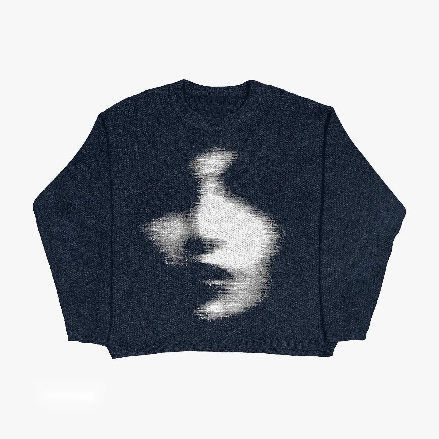 Casual Commuter Style Oversized round Neck Knitwear Women's Pullover Sweater Geometric Pattern Long Sleeve Comfortable Leisure
