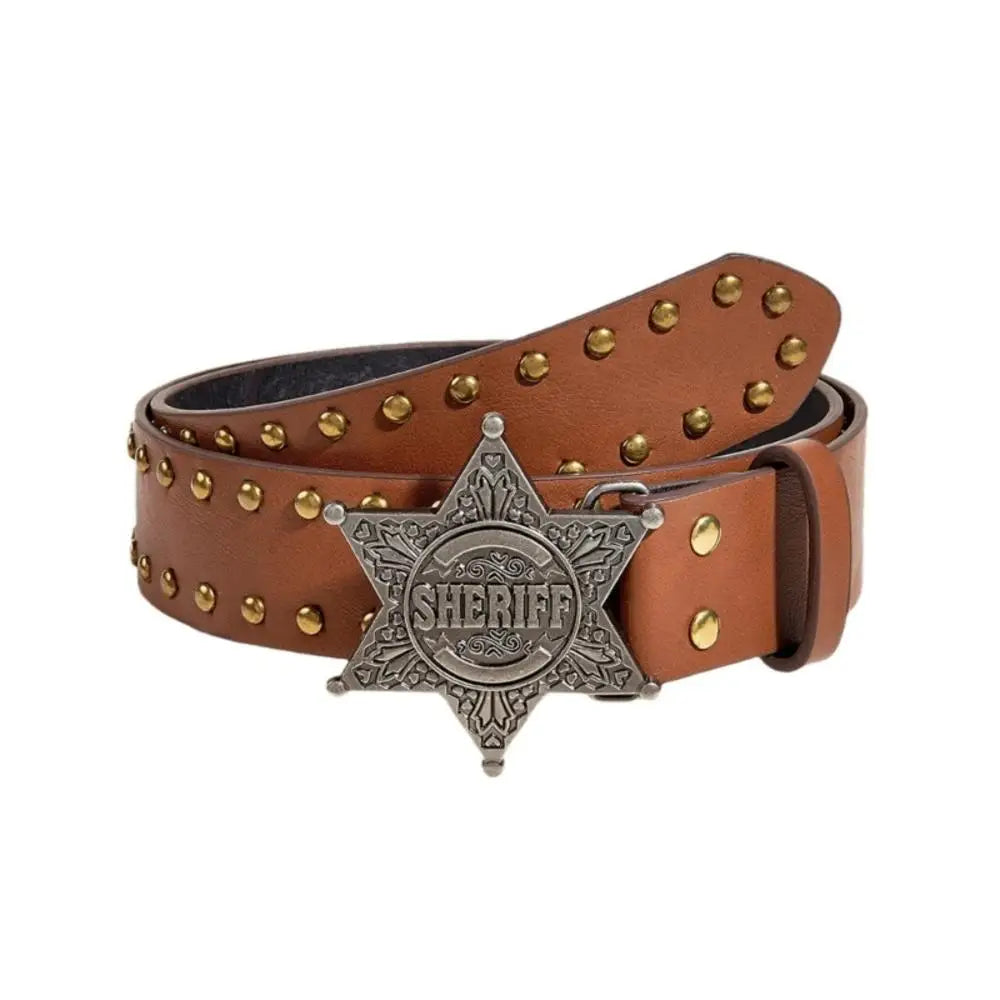 New Fashion Rivet Belt Men and Women's Studded Belt Punk Goth Rock With Pin Buckle PU Leather Waistband Jeans Y2K Accessories