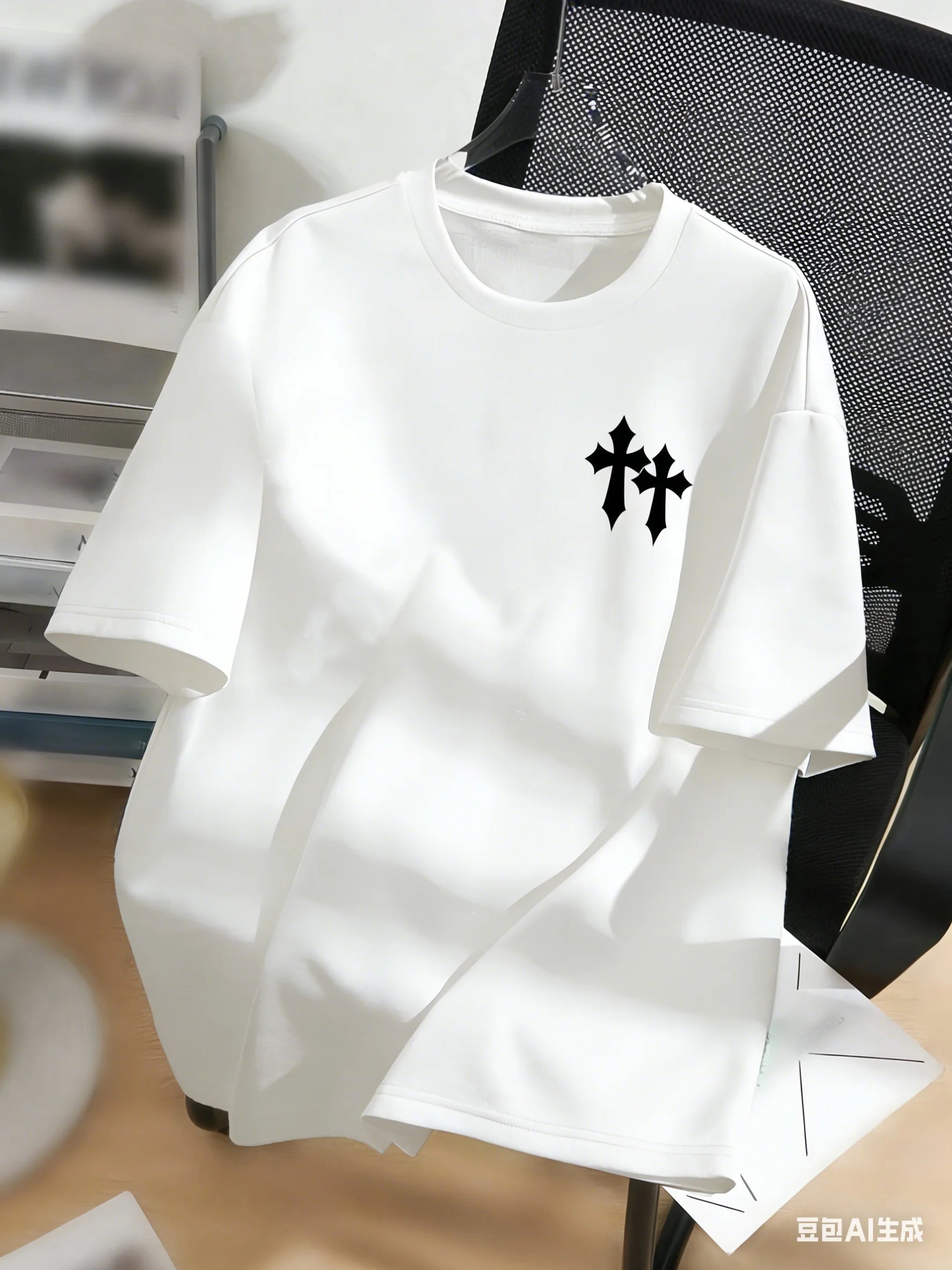 2026 new men's and women's cotton T-shirts, printed with religious patterns, round neck casual printed tops