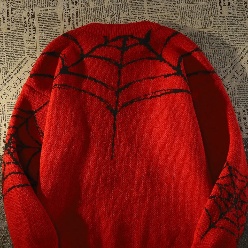 Streetwear Vintage Spider Hole Sweater Women Men Knit Pullover Oversized Y2k Harajuku Hip Hop Pullover Sweaters Clothing