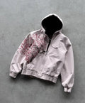 Harajuku Plum Tree Embroidered Oversized Pink Zipper Hoodies For Men and Women Y2K New Gothic Fashion Retro Street Sweatshirts