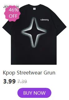 2024 Men T Shirt Streetwear Star Shadow Graphic T-Shirt Hip Hop Oversized Harajuku Tshirt Cotton Unisex Tops Tee Black White Y2K