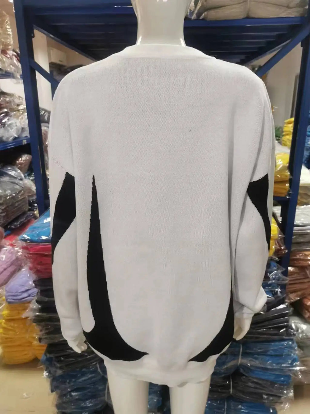 Casual Commuter Style Oversized round Neck Knitwear Women's Pullover Sweater Geometric Pattern Long Sleeve Comfortable Leisure