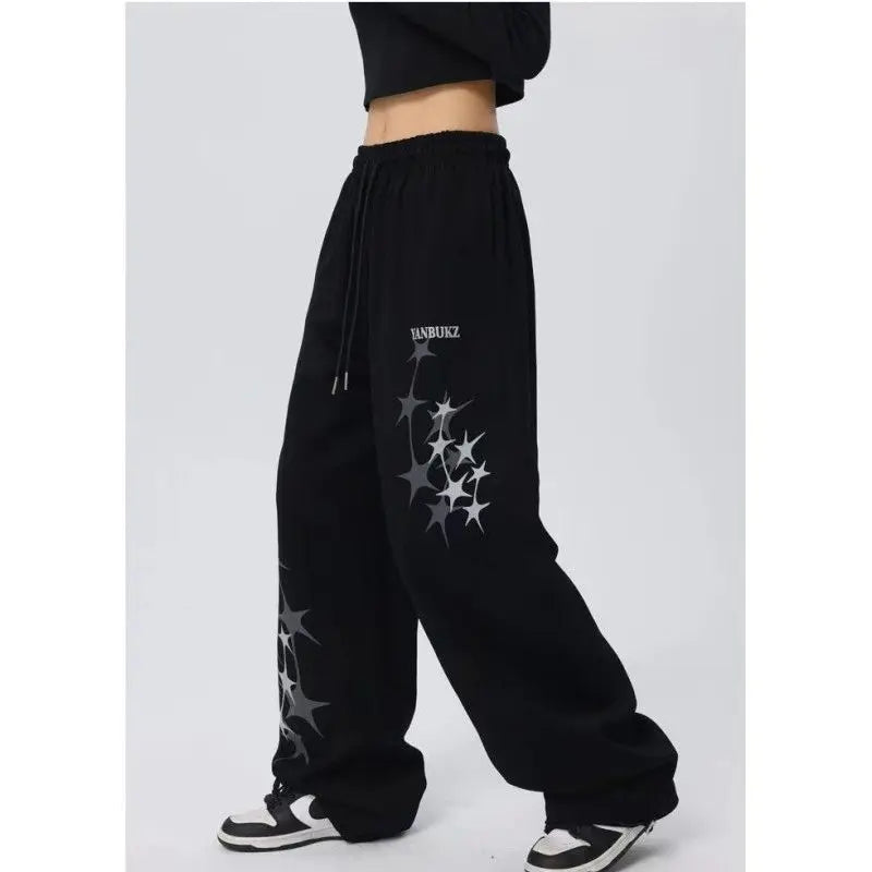 High Waist Loose Drapey Wide Leg Casual Sport Pants American Hip Hop Dancing Pants Jazz Dance Long Pants Women's Comfortable
