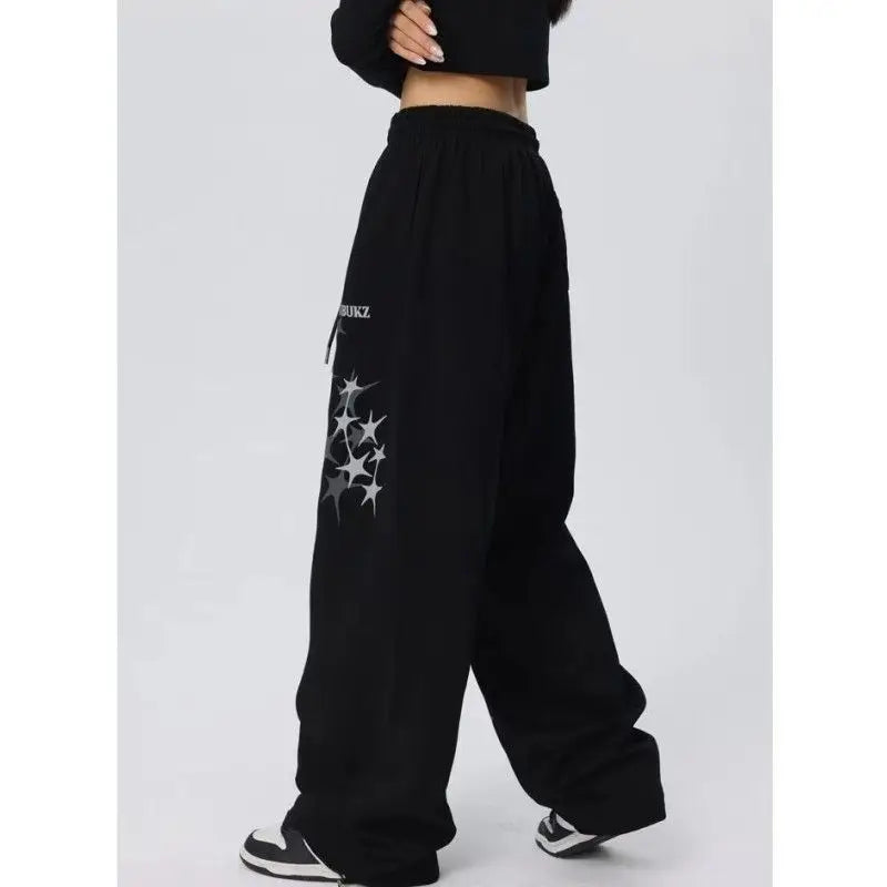 High Waist Loose Drapey Wide Leg Casual Sport Pants American Hip Hop Dancing Pants Jazz Dance Long Pants Women's Comfortable