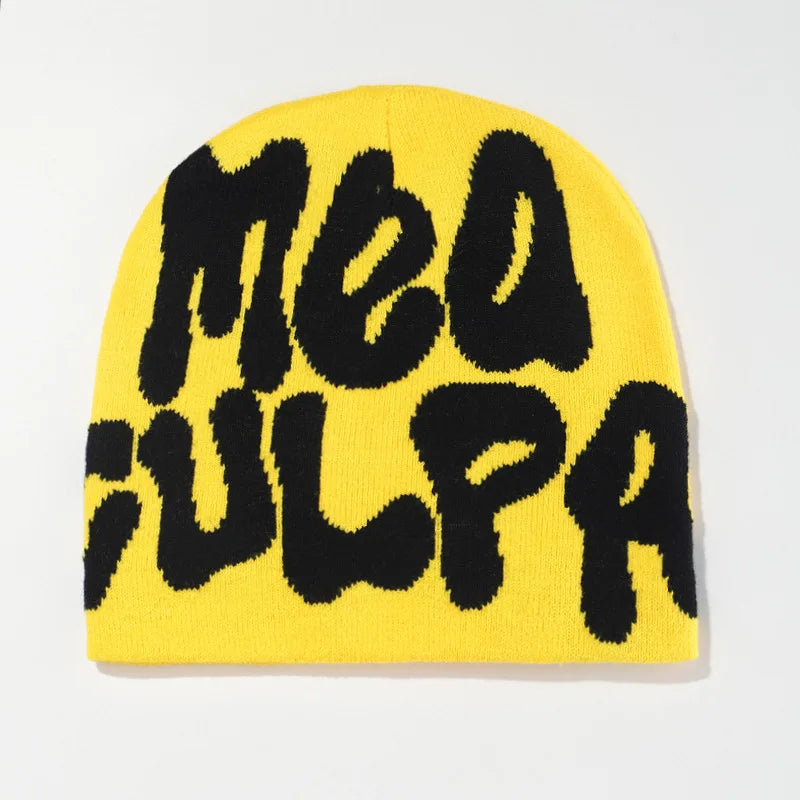 2025 New Knitting Beanies Hat Men Women Paragraph Quality Cap Mea Culpa Y2k Warm Fashion Hundred Take Cold Cap for Women Hats