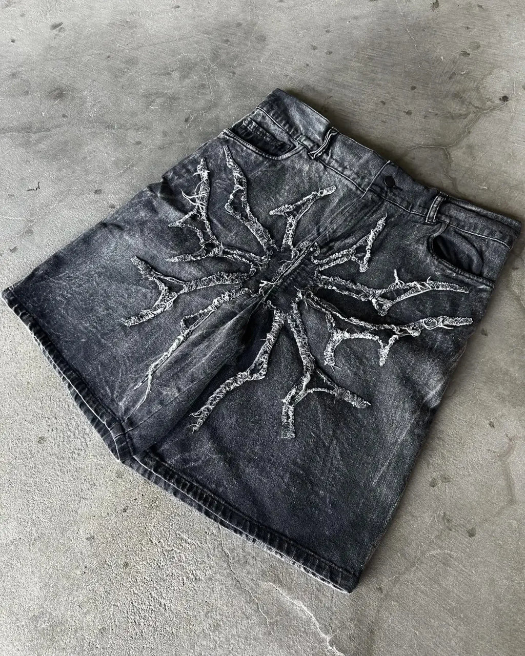Streetwear Denim Shorts Mens Embroidery American Hip Hop Printed Loose Shorts Gothic Retro Harajuku Fashion Y2K New Shorts