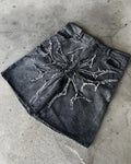 Streetwear Denim Shorts Mens Embroidery American Hip Hop Printed Loose Shorts Gothic Retro Harajuku Fashion Y2K New Shorts
