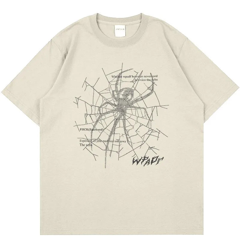 Summer Men's Punk Women Loose Print Vintage Graphic T-Shirt Unisex Casual Hip Hop Short Sleeve Cotton Tops