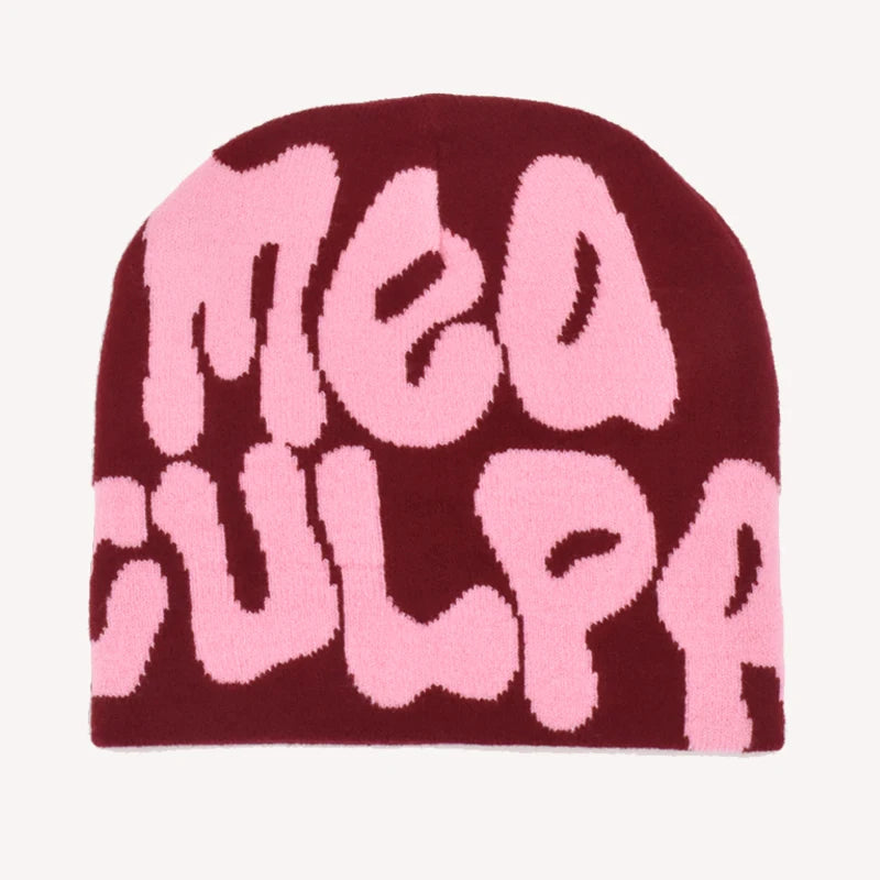 2025 New Knitting Beanies Hat Men Women Paragraph Quality Cap Mea Culpa Y2k Warm Fashion Hundred Take Cold Cap for Women Hats