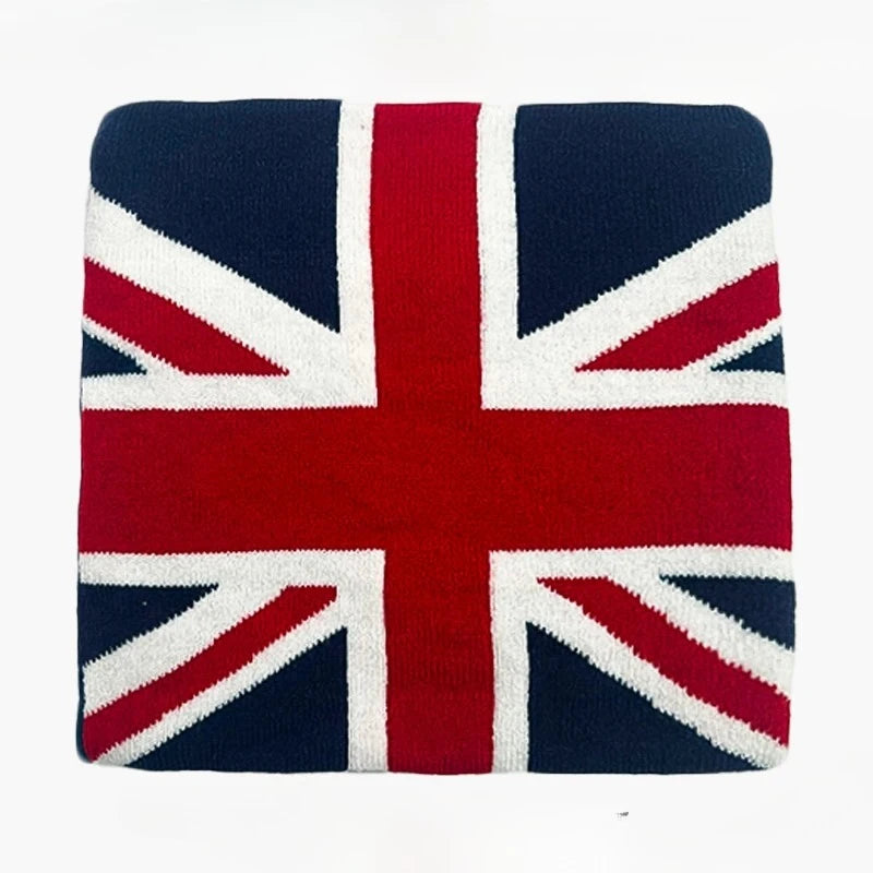 Autumn Winter Street Style UK Union Jack Jacquard Knit Beanie Unisex Warm Cold Weather Hat Fashion Personalized Cuffed Skull Cap