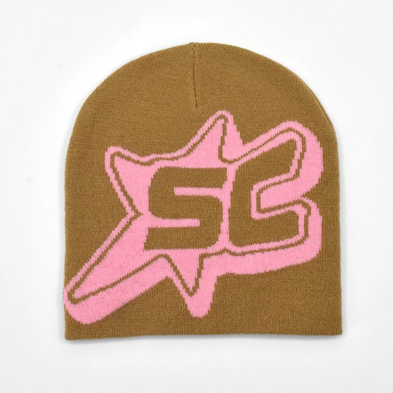 New Beanie Wool Cap Y2K Women Men Winter Autumn Warm Knitted Bonnet Cap Soft Wool Skullies Beanies SC Printing Caps Boys Gifts