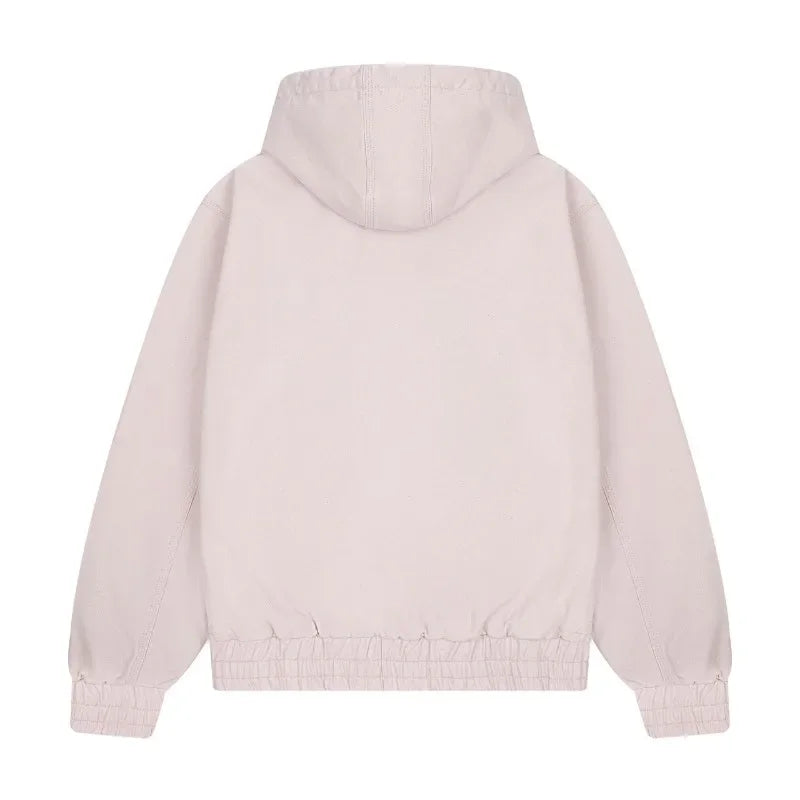 Harajuku Plum Tree Embroidered Oversized Pink Zipper Hoodies For Men and Women Y2K New Gothic Fashion Retro Street Sweatshirts