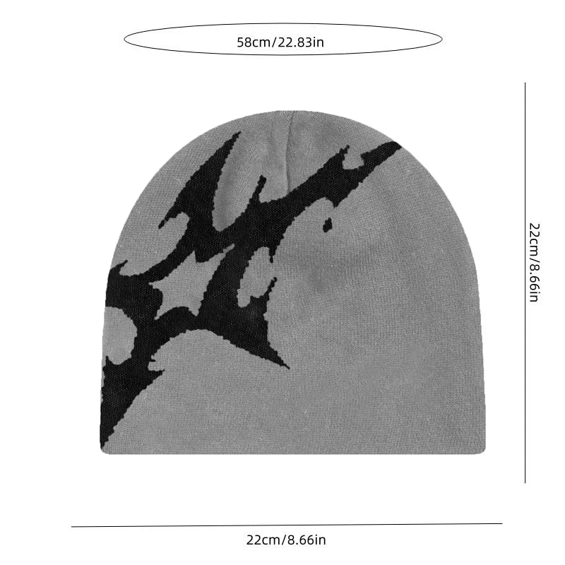 Women Hat Knitting Beanies Goth Star Caps Men Y2k Streetwear Winter Fashion Pullover Kpop Harajuku Vintage Warm Hip Hop Unisex