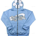 Harajuku Pink Petal Print Sweatshirts Full Zip Hoodie Streetwear Jacket Y2K Clothes New Lounge Wear Tracksuit Men Cloth NM33