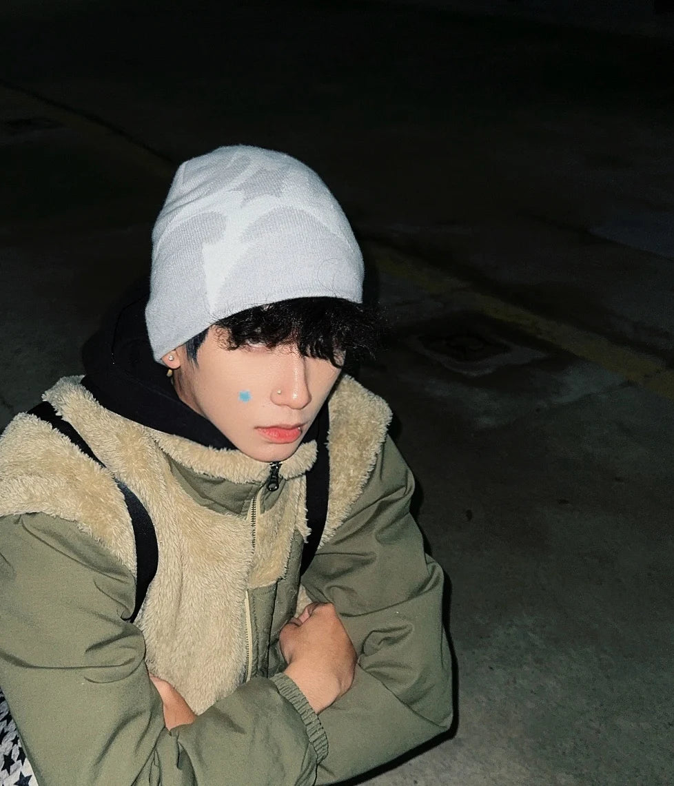 Women Hat Knitting Beanies Goth Star Caps Men Y2k Streetwear Winter Fashion Pullover Kpop Harajuku Vintage Warm Hip Hop Unisex