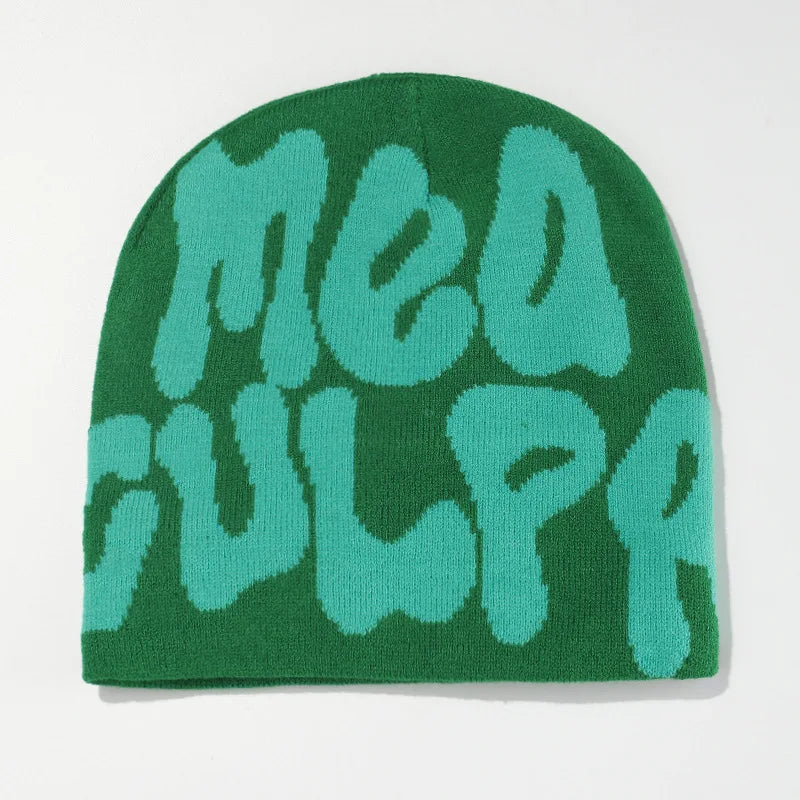 2025 New Knitting Beanies Hat Men Women Paragraph Quality Cap Mea Culpa Y2k Warm Fashion Hundred Take Cold Cap for Women Hats