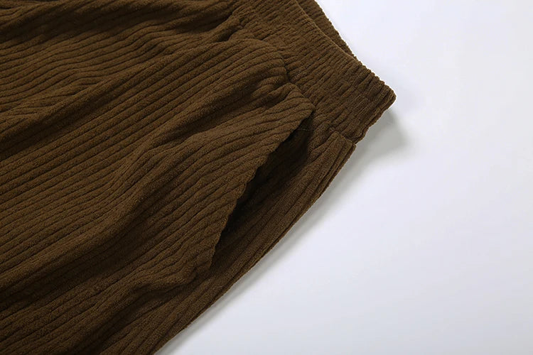 Weird Puss Y2K Casual Wide-Leg Pants Women Autumn Loose Simple Basic Pocket High Waist Trousers Corduroy Streetwear Long Bottoms